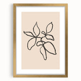 Framed abstract minimalist wall art featuring a gold mat and sleek black border, showcasing a modern design perfect for contemporary decor.
