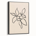 Framed canvas art showcasing an abstract minimalist design with soft pastel colors, viewed from the side, emphasizing its sleek profile and modern aesthetic.