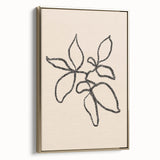 Framed abstract minimalist wall art design featuring a gold color scheme, showcasing elegant lines and shapes, perfect for modern decor.