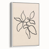 Framed abstract minimalist wall art in a sleek white frame, showcasing subtle color gradients and geometric shapes, ideal for modern decor.