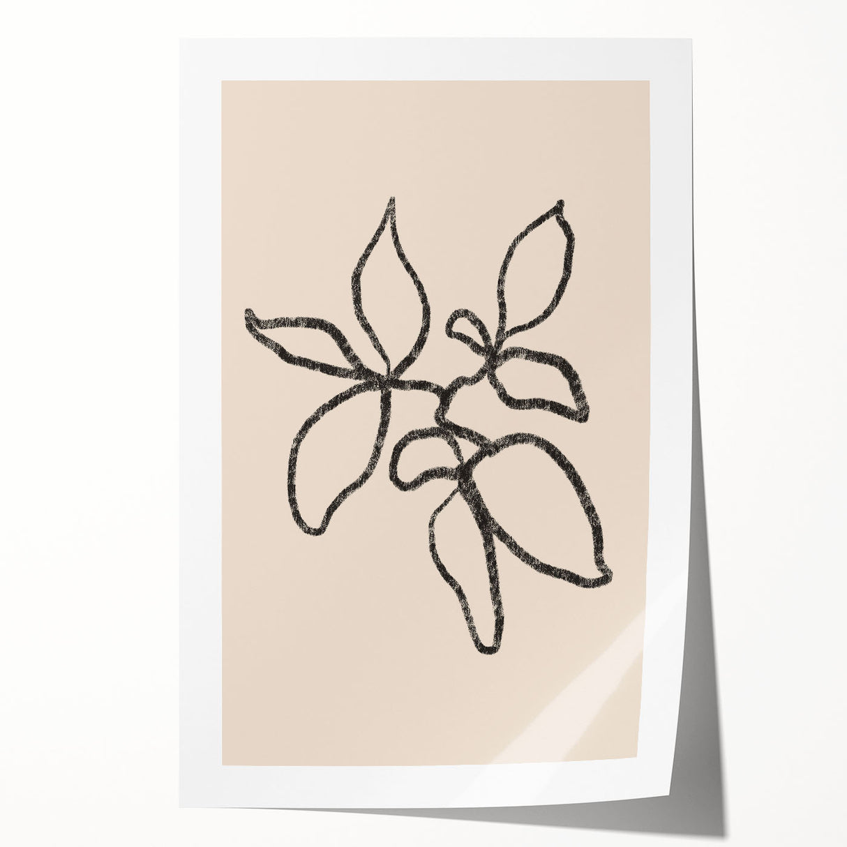 Abstract minimalist wall art print featuring soft pastel colors and geometric shapes, rolled neatly for easy framing and display.