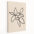 Stretched canvas showcasing an abstract minimalist design in soft colors, perfect for modern home decor, displayed from a side view.