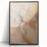 Framed abstract minimalist wall art design in black acrylic, showcasing geometric shapes and clean lines, perfect for modern decor.