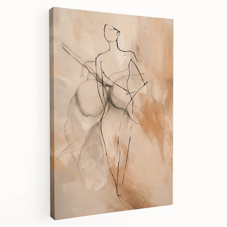 Abstract minimalist wall art canvas featuring a serene landscape design in soft pastel colors, ideal for modern home decor and interior styling.