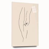 Abstract minimalist wall art collection displayed in a side view, featuring acrylic glass finish with sleek lines and soft colors, perfect for modern decor.