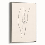 Framed abstract minimalist wall art showcasing a silver side view design, perfect for modern decor with sleek lines and subtle textures.