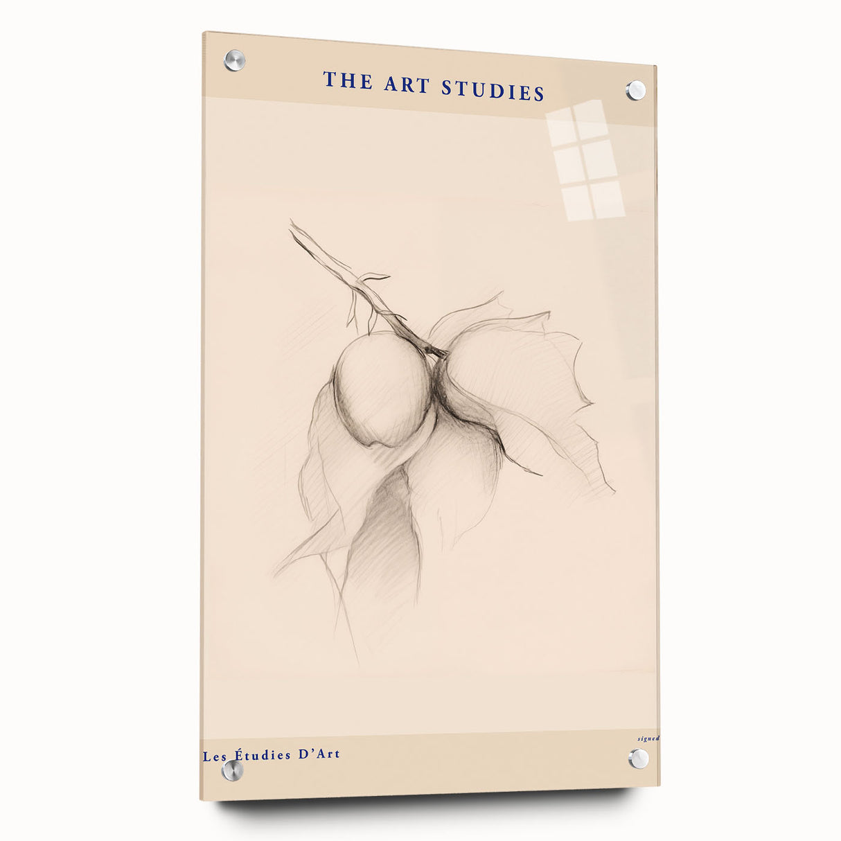 Abstract minimalist wall art collection displayed in a sleek acrylic glass frame, showcasing modern design and vibrant colors, ideal for contemporary decor.