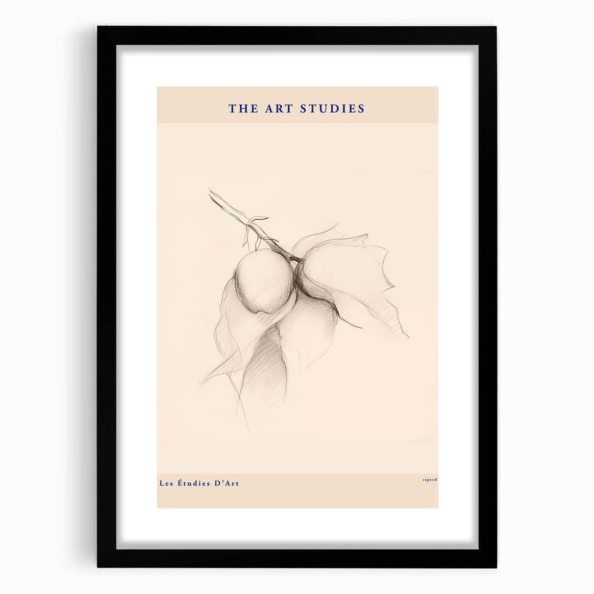 Abstract minimalist design wall art collection in a black frame with a mat, showcasing a modern aesthetic suitable for contemporary decor.