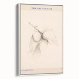 Framed abstract minimalist wall art collection showcasing three elegant designs in soft pastel colors, presented from a side view for depth.