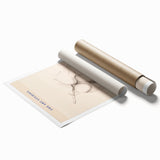 Abstract minimalist wall art collection featuring three rolled prints with soft pastel colors and geometric shapes, ideal for modern decor.