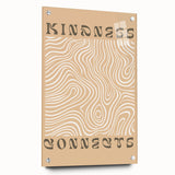 Abstract minimalist wall art collection displayed in acrylic glass, showcasing vibrant colors and geometric shapes, mounted with decorative pins.