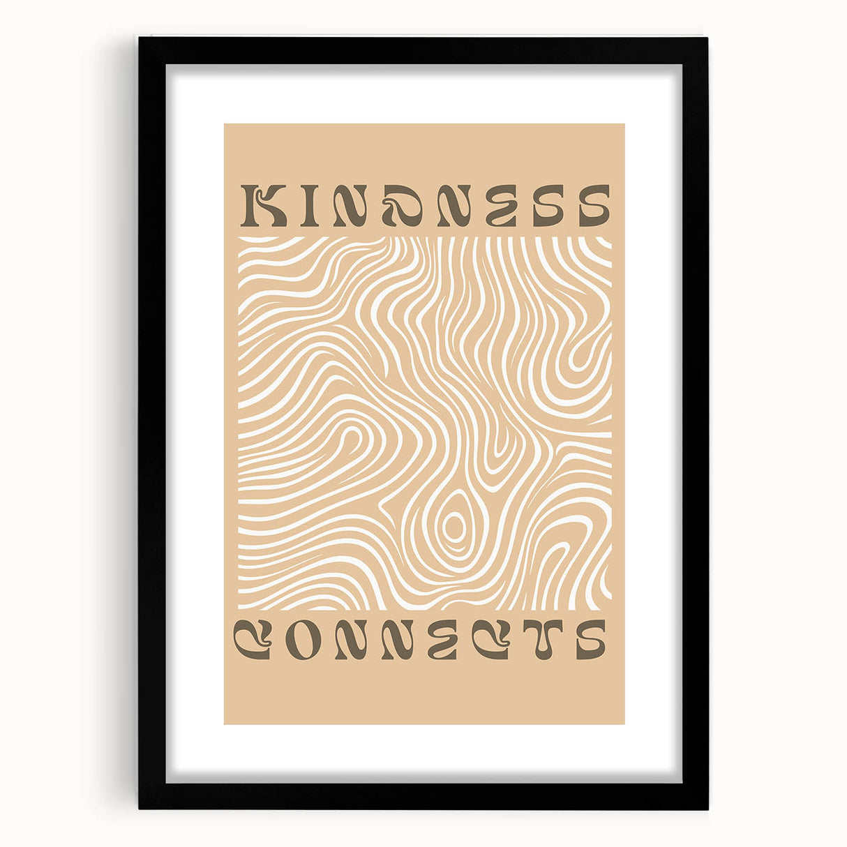 Abstract minimalist wall art collection featuring a black frame and mat, showcasing geometric designs that enhance modern decor aesthetics.