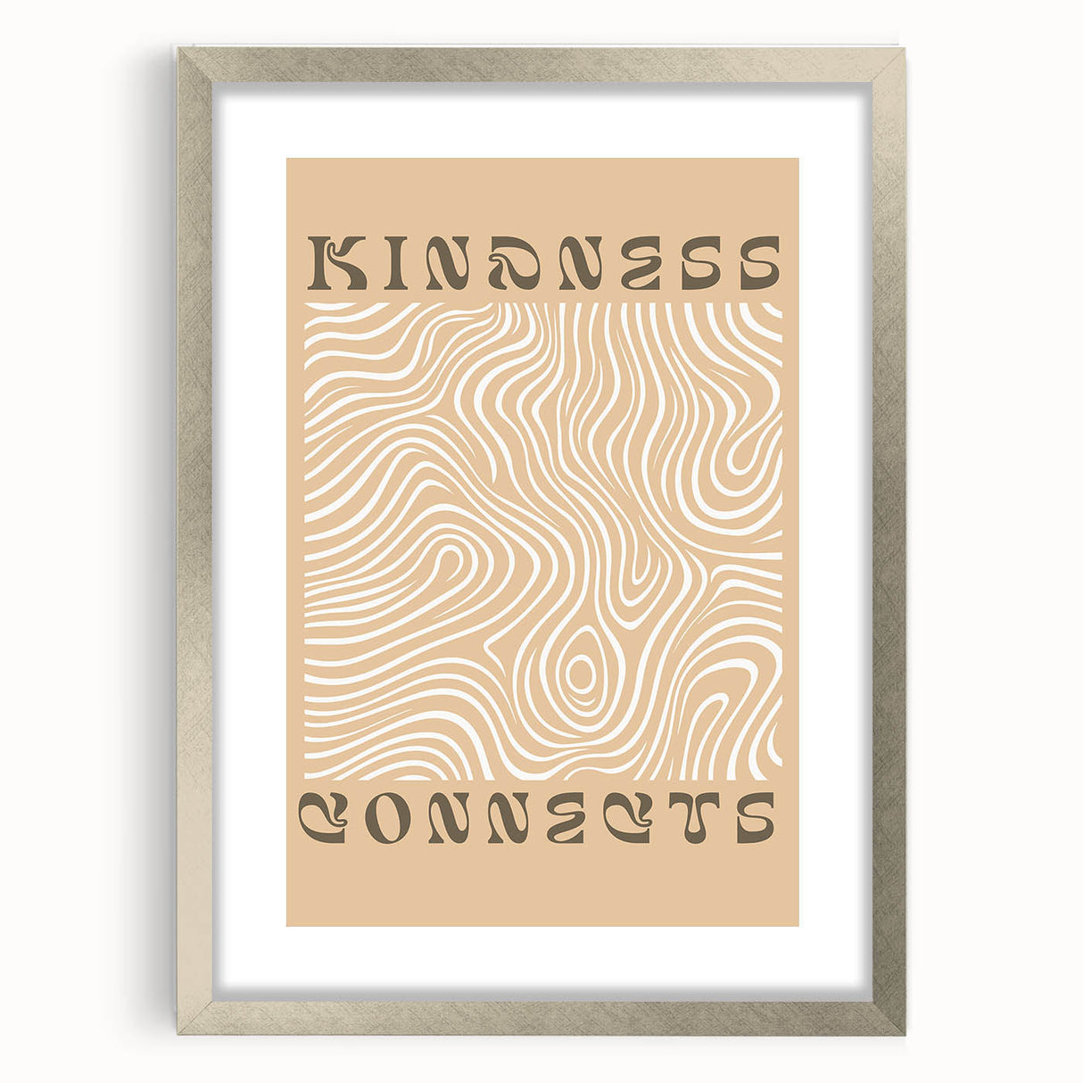 Framed abstract minimalist wall art collection featuring a silver mat, showcasing geometric shapes and soft colors for modern decor.