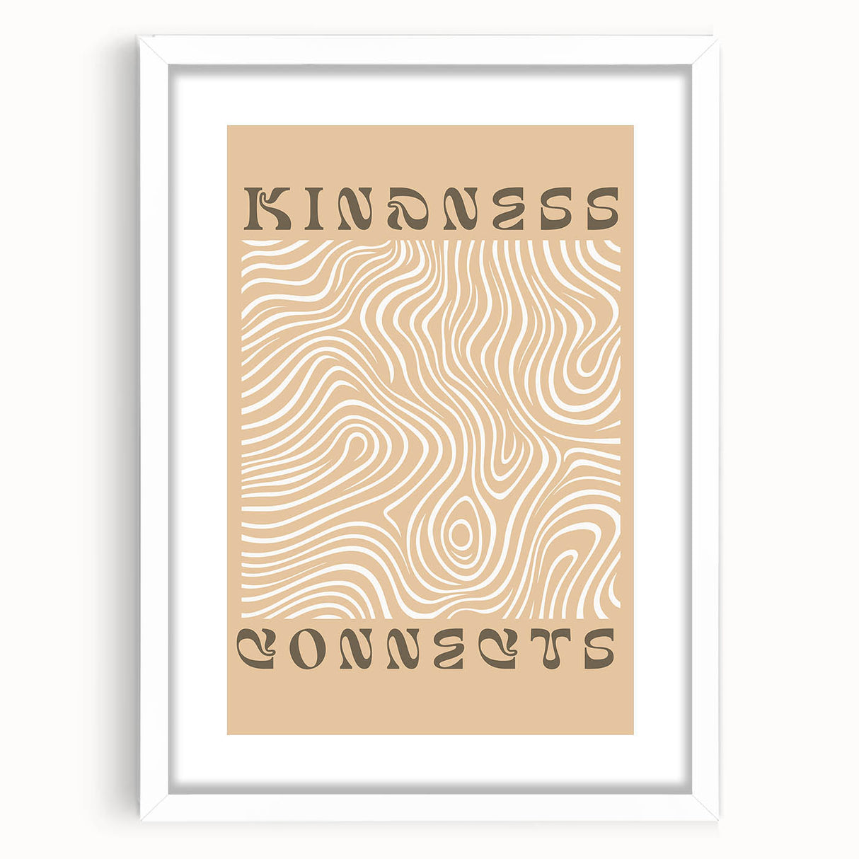 Abstract minimalist wall art collection featuring a framed design with a white mat, showcasing elegant geometric patterns and neutral tones, perfect for modern decor.