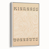 Framed abstract minimalist wall art featuring a geometric design in soft colors, displayed against a white backdrop for modern decor.