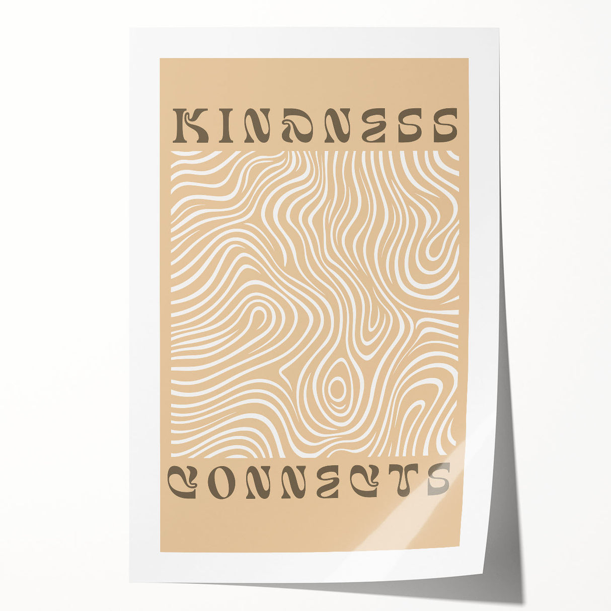Abstract minimalist design wall art print showcasing soft pastel colors and geometric shapes, rolled for easy shipping and framing.