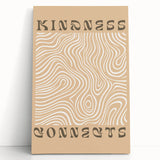 Abstract minimalist wall art collection on stretched canvas, featuring soft pastel colors and geometric shapes, elegantly leaning against a wall.