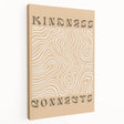 Abstract minimalist wall art collection featuring various geometric designs in soft pastel colors, displayed on stretched canvas with a side view.