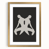 Elegant abstract minimalist wall art design featuring a gold frame and mat, showcasing a modern aesthetic perfect for home decor.
