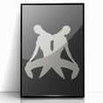Framed abstract minimalist wall art design featuring a sleek black frame and vibrant colors, ideal for modern home decor and stylish interiors.