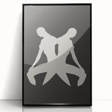 Framed abstract minimalist wall art design featuring a sleek black frame and vibrant colors, ideal for modern home decor and stylish interiors.