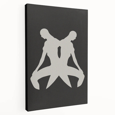Abstract minimalist wall art on stretched canvas showcasing a serene blend of soft colors and geometric shapes, ideal for modern decor.
