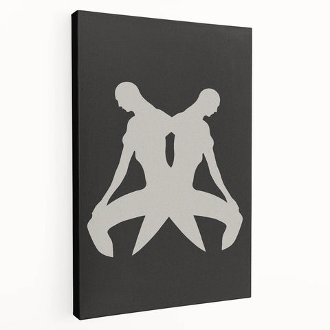 Abstract minimalist wall art on stretched canvas showcasing a serene blend of soft colors and geometric shapes, ideal for modern decor.
