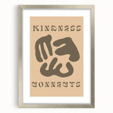 Framed abstract minimalist wall art design with a silver mat, showcasing geometric shapes and soft colors, ideal for modern decor.