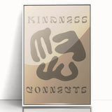 Framed abstract minimalist wall art design in white acrylic, showcasing a geometric pattern with soft pastel colors, ideal for modern decor.