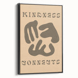 Framed black minimalist wall art showcasing an abstract design with clean lines and geometric shapes, perfect for modern decor.