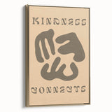 Framed abstract minimalist wall art piece showcasing a modern gold design against a neutral background, ideal for contemporary decor.