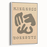 Framed minimalist wall art showcasing an abstract design with soft pastel colors, elegantly displayed in a sleek white frame against a neutral backdrop.