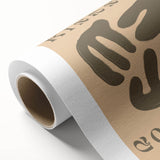 Abstract minimalist wall art design on rolled canvas, showcasing soft pastel colors and geometric shapes, ideal for modern interiors.