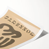 Abstract minimalist wall art print showcasing soft pastel colors and geometric shapes, rolled for easy framing and display in modern interiors.