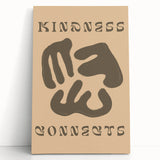 Abstract minimalist wall art collection displayed on a white wall, showcasing a stretched canvas with soft pastel colors and geometric shapes, ideal for modern home decor.