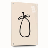 Abstract minimalist wall art collection displayed in acrylic glass, showcasing a side view with decorative pins, emphasizing modern design elements and vibrant colors.