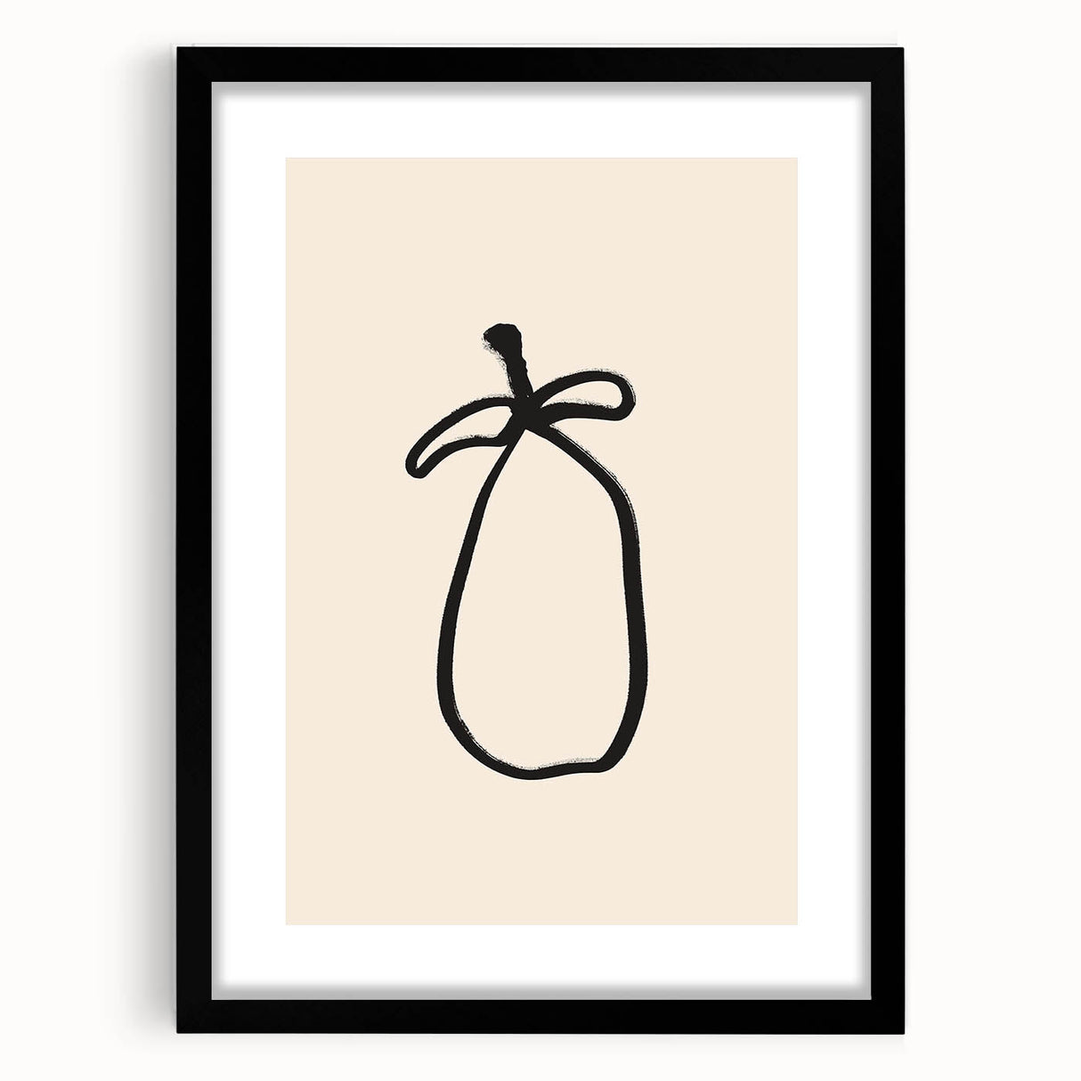 Framed abstract minimalist wall art in a sleek black frame, showcasing a modern design with soft colors and geometric shapes, perfect for contemporary decor.