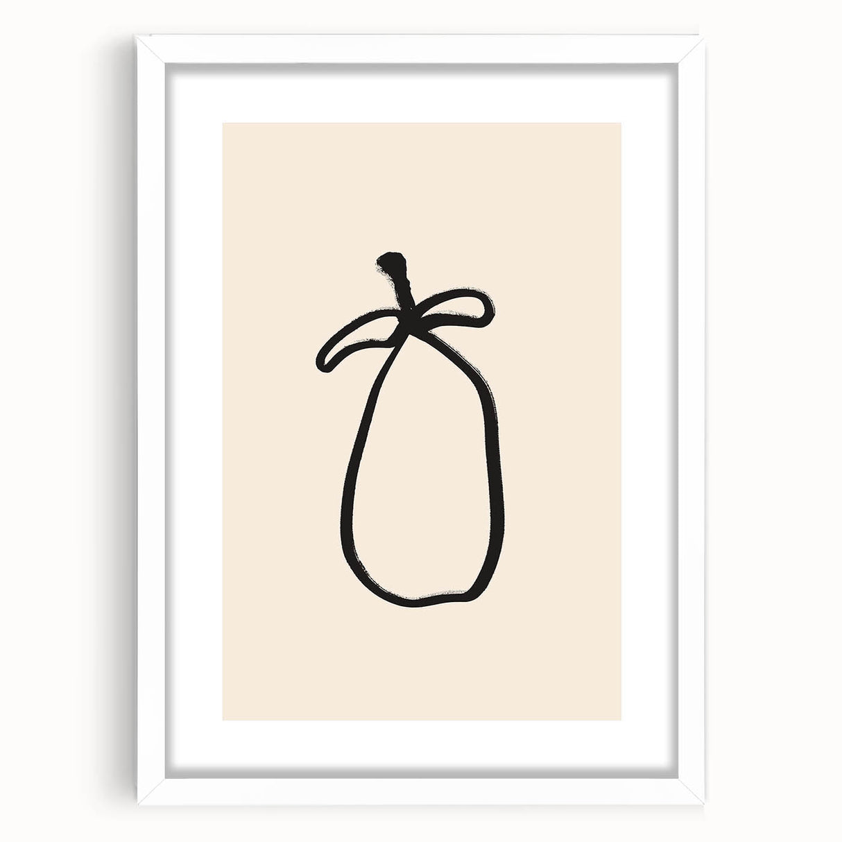 Minimalist wall art collection featuring an abstract design in muted colors, elegantly framed with a white mat, showcasing a modern aesthetic.