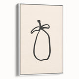 Framed abstract minimalist wall art with a white canvas, showcasing subtle geometric shapes and soft color palette, ideal for modern decor.