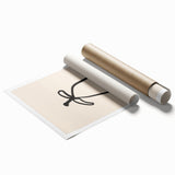 Abstract minimalist wall art print showcasing soft pastel colors and geometric shapes, rolled and ready for framing in a protective tube.