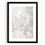 Minimalist abstract wall art framed in black, showcasing soft pastel colors and geometric shapes, perfect for modern home decor.