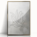 Framed abstract minimalist wall art in gold acrylic with a sleek design, showcasing a modern aesthetic perfect for contemporary interiors.