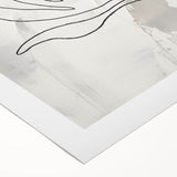 Abstract minimalist wall art design on rolled canvas, showcasing fluid shapes and soft color palette, perfect for modern decor.