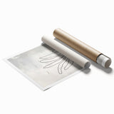 Abstract minimalist wall art print showcasing soft pastel colors and geometric shapes, rolled for easy framing and display.