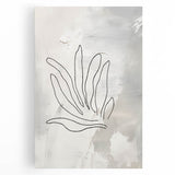 Abstract minimalist wall art collection showcasing a stretched canvas design with soft pastel colors and geometric shapes, perfect for modern decor.