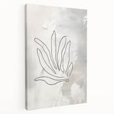 Abstract minimalist wall art collection displayed on stretched canvas, showcasing soft pastel colors and geometric shapes in a modern setting.