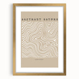 Abstract minimalist wall art collection featuring a gold frame with a mat, showcasing a sleek design perfect for modern decor.