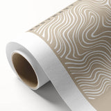 Abstract minimalist design wall art on rolled canvas, showcasing soft neutral tones and geometric shapes, perfect for modern home decor.