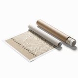 Abstract minimalist wall art print showcasing soft pastel colors and geometric shapes, rolled for easy framing and display in modern interiors.