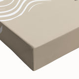 Close-up of an abstract minimalist wall art design on stretched canvas, showcasing soft color gradients and fluid shapes ideal for contemporary decor.